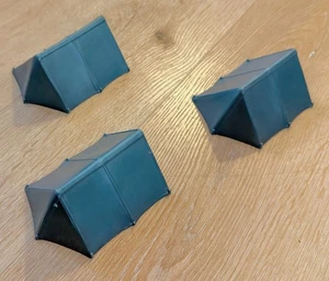 3 Vintage 1960’s Marx Playset Hard Plastic Blue Pup Tents - Picture 1 of 8