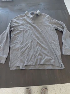 Polo Ralph Lauren Mens Classic Fit Gray Polo Shirt Long Sleeve Size Large L - Picture 1 of 6