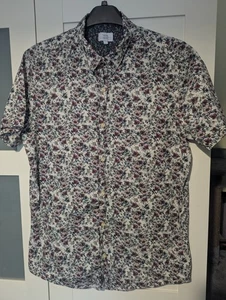 Men’s NEXT Floral Short Sleeve Shirt. Size L. Slim Fit. Red/Pink print - Picture 1 of 5