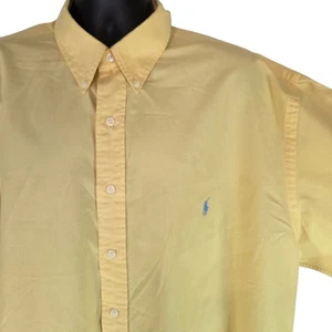 Camisa Ralph Lauren Calce Clásico Abotonada Manga Corta Amarilla Para Hombre 2LT 2XL Alta - Imagen 1 de 7