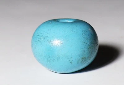 Japón Antiguo Vidrio Azul Ojime Cuentas Inro Netsuke Sagemono Raro Era Edo Original Foto 1 de 4