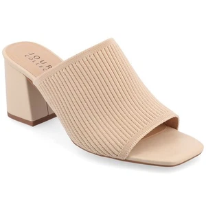 Journee Collection Womens Medium and Wide Width Lorenna Open Square Toe Block - Picture 1 of 9