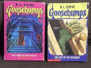 Goosebumps #1 Welcome to Dead House #2 Stay Out of Basement R. L Stine 1992 1st - Picture 1 of 8