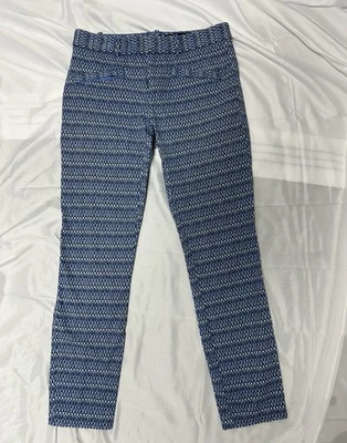 Pantalones ajustados elásticos al tobillo Gap, estampado geométrico azul, para mujer 0” Foto 1 de 4