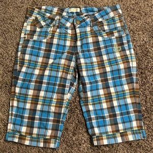SOUTH POLE - WOMEN'S - LOW RISE PLAID COTTON SHORTS 90'S Y2K - Picture 1 of 13