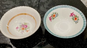 2 Vintage Yamatsu Japan Bowls, 7 inches , Floral Design. No Cracks Or Chips. - Picture 1 of 4