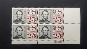 #C59a 25c Lincoln Plate Block #31603 LR "Tagged" MNH OG VF CV $5 - Picture 1 of 1