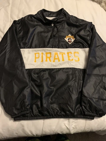 Vintage 90s Pittsburgh Pirates Chalk Line Satin Jacket Medium Pullover USA Cover