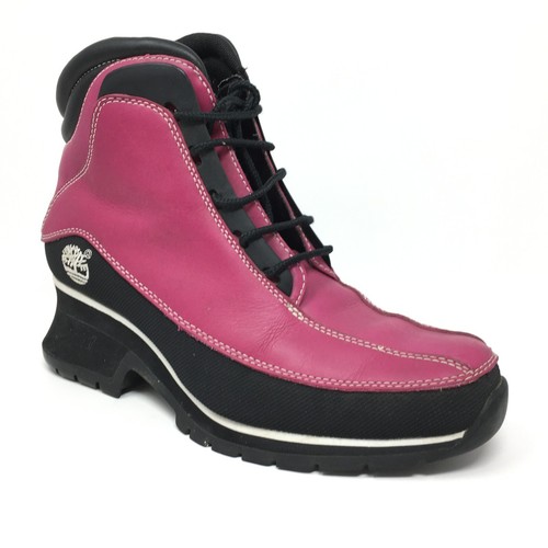 Timberland Euro Dub stivaletti stivaletti scarpe donna misura 6 5 rosa nero pelle