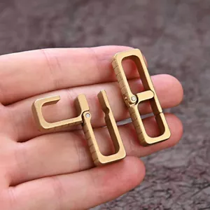 Solid Brass Portable Carabiner Key Chain Buckle Clip Snap Hook Handbag Clasp EDC - Picture 1 of 11