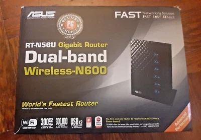 Asus RT-N56U Black Dual-Band Wireless N600 Gigabit Router - Image 1 of 3