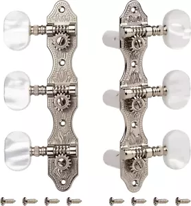 Hauser Slotted 3 Left 3 Right Classical Guitar Tuning Machines, Nickel, Pearloid - Picture 1 of 3