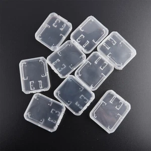 10pcsSd Card Case Transparent Standard SD SDHC Microsd Case Box Protector Hol WS - Picture 1 of 8