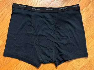 ONE (1) ~ NORDSTROM™ Trim Fit 100% Cotton Stretch Black Boxer Brief Men Sz XXL - Picture 1 of 8