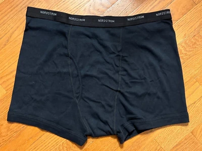 UNO (1) ~ Calzoncillo Boxer Negro Elástico 100% Algodón Ajuste Nordstrom™ para Hombres Talla XXL Foto 1 de 4