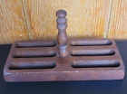 Vintage Wood Wooden Coaster Holder Stand Tray
