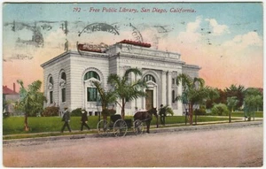 PANAMA CALIFORNIA EXPOSITION, SAN DIEGO, KOSTENLOSE ÖFFENTLICHE BIBLIOTHEK - USA Postkarte - Bild 1 von 2