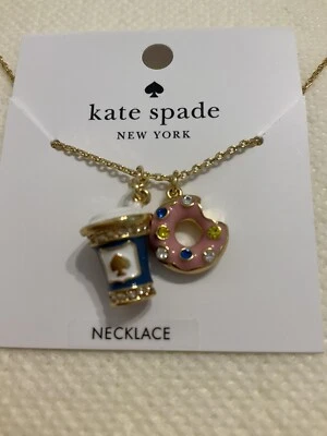 NWT Kate Spade New York Coffee Break Donut Charm Pendant Necklace New - Image 1 of 4
