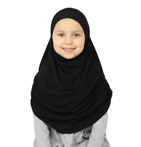 Sciarpa e cofano hijab pratica per bambina Islamic Amira nera - Foto 1 di 6
