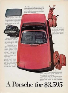 Red Porsche Convertible Automobile 1971 Print Ad ~ A Porsche for $3,595* - Picture 1 of 1