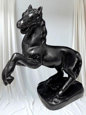 Estatua de caballo semental negro tallada de colección escultura resina Art Deco 6,5" Foto 1 de 4