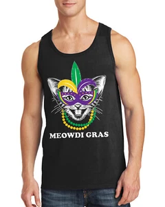 Camiseta sin mangas Meowdi Gras gato Mardi Gras para hombre divertida Nueva Orleans - Imagen 1 de 4