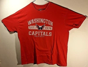Old Time Hockey Men's Red Short Sleeve Capitals Logo Spell Out T-shirt Size: 2XL - Picture 1 of 4