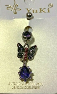 PIERCING OMBELICO GIOIELLO JEWELRY NAVEL BELLY 316L SURGICAL STEEL 1,6 MM. FLY - Imagen 1 de 3