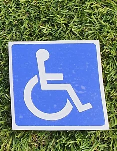 Disabled Mobility Handicap Wheel Chair Vinyl Sticker Blue and White 6cm x 6cm - Picture 1 of 1