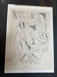 Vintage Abstract Figurative Etching By Artist Goodman - Picture 1 of 2
