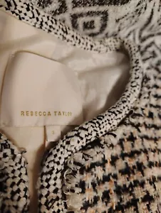 Rebecca Taylor Damen Flecht Tweed Sakko Flechtapplikationen Rosa Schwarz Größe 2 - Bild 1 von 10