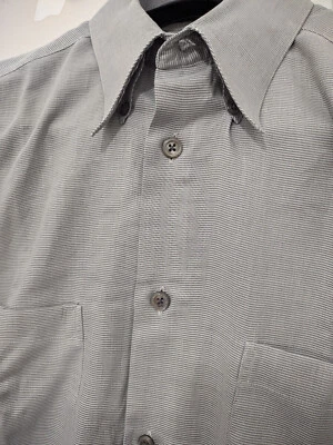 Acorn Bob Goldfeder Shirt Mens Medium Gray Long Sleeeve Button Down Texture VTG - Image 1 of 4