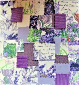 Lavender and Lilac Fabric Scraps Bundle Slow Stitch Inspirational Kit 60 Pcs - Picture 1 of 9