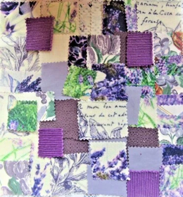 Lavender and Lilac Fabric Scraps Bundle Slow Stitch Inspirational Kit 60 Pcs - Image 1 of 4