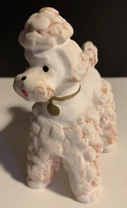 Wales Poodle Porcelain Dog Figurine White Pink Gold Vintage Japan MCM - Picture 1 of 18