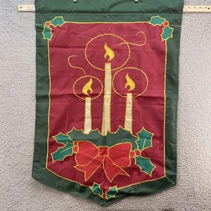 Bandera de jardín temática navideña aprox. Velas de doble cara Acebo 28”x39” LEER DESCRIPCIÓN - Imagen 1 de 8