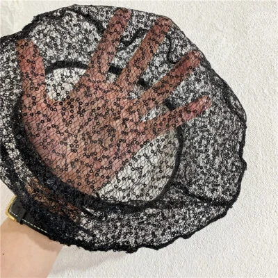 Donna Trasparente Rete Luccicanti Paillettes Basco Estate Traspirante Cappello - Immagine 1 di 4