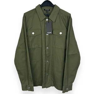 NEW True Religion Military Jacket Men's XL Kalamata Green Trucker Cotton $179 - Picture 1 of 9