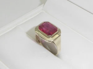 333 Gold Ring 8K Gelbgold Rubin Goldring 4,16 g RG 57 - 18,1 mm 9173a - Bild 1 von 8