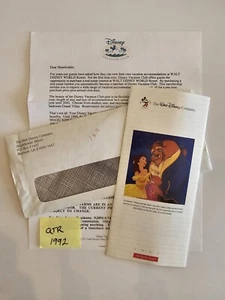 1992 1st Quarter Stockholder Report • Walt Disney Company • w/ envelope & insert - Picture 1 of 6