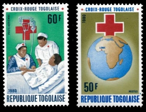 Togo 1980 - Red Cross - Set of 2 Stamps - C421, 1058 - MNH Cover