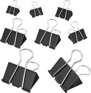 200 Count Binder Clips Assorted Sizes 4 Sizes Large, Medium, Small, Mini, Metal  - Picture 1 of 12