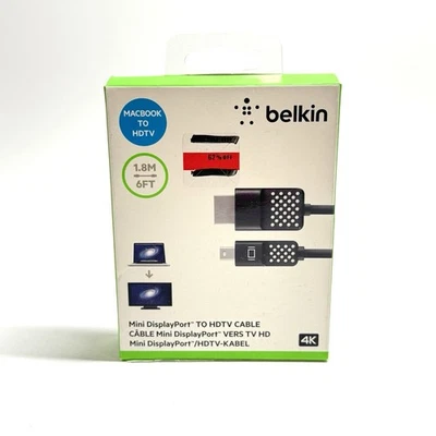 Belkin 4K Compatible Mini DisplayPort to HDMI HDTV 6 foot Cable - Image 1 of 3