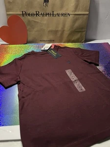 Polo Ralph Lauren Boys Solid Maroon Crewneck Shirt Size 4-New With Tags Bin9 - Picture 1 of 9