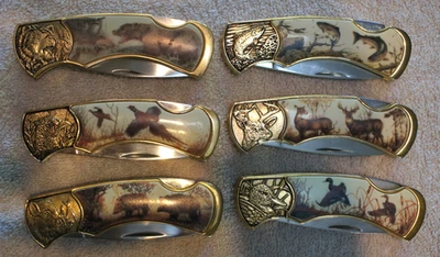 Cuchillos Franklin Minnt (6) Grizzly, faisán, ciervo, trucha arco iris, cerdo salvaje, ánade real Foto 1 de 4