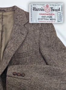 Harris Tweed Blazer Sport Mantel Jacke doppelt kariert schwere Wolle 42 lang 44" *Mängel - Bild 1 von 16