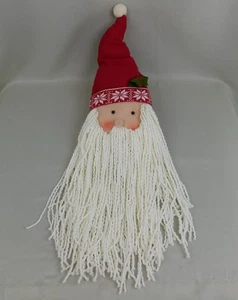 Jumbo Felt Santa Head with Yarn Beard Plush Christmas Hanging Decor #8112 - Picture 1 of 7