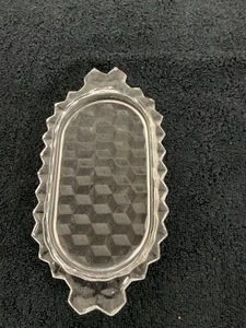 VTG FOSTORIA AMERICAN GLASS SM OVAL W SIDE HANDLES TRAY WITH CREAM & SUGAR BOW - Picture 1 of 4