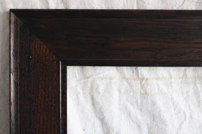 ANTIQUE FITS 18 X 22 VICTORIAN EBONIZED OAK PICTURE FRAME ARTS CRAFTS MISSION - Image 1 of 4