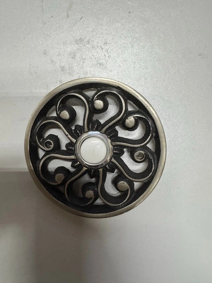 water wood Solid Brass Veda Doorbell in Pewter - Image 1 of 1